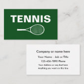 Einfache Tennis-Visitenkarten Visitenkarte (Vorne/Hinten)