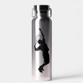Einfache Tennisspielerische Silhouette Personalisi Trinkflasche (Vorne)