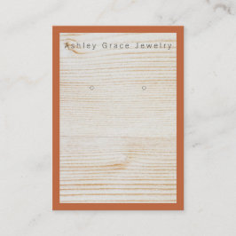 Einfache Terra Cotta Brown Holz Earring Display Ca Visitenkarte