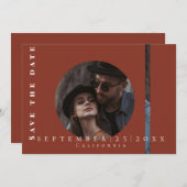 Einfache Terracotta-Abbildung Save the Date Karte (Vorne/Hinten)