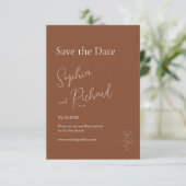 Einfache Terracotta Boho Save The Date (Stehend Vorderseite)