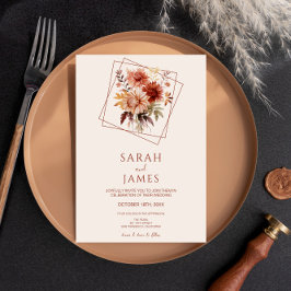 Einfache Terracotta Burnt Orange Hochzeit Einladung