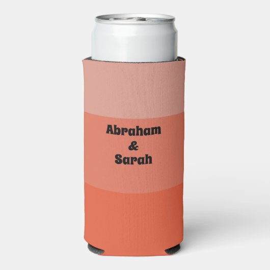 Einfache Terracotta Earth Tones Ombre-Gastgeschenk Selters Dosenkühler (Seltzer Rückseite)