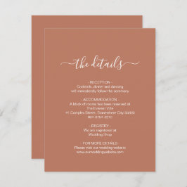 Einfache Terracotta-Einschließungskarte Begleitkarte