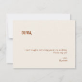 Einfache Terracotta Flower Giro-Card Mitteilungskarte (Rückseite)