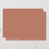 Einfache Terracotta Foto Beste Hochzeit Dankeskarte (Vorne/Hinten)