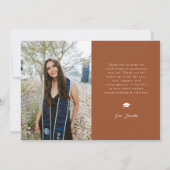 Einfache Terracotta-Graduierungs-Mehrfachfoto-Dank Ankündigung (Rückseite)