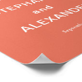 Einfache Terracotta Herzlich Willkommen beim Hochz Poster (Ecke)