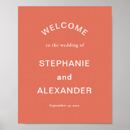 Einfache Terracotta Herzlich Willkommen beim Hochz Poster
