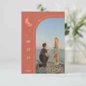 Einfache Terracotta-Hochzeit rettet das Datum Save The Date (Stehend Vorderseite)