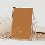 Einfache Terracotta Hochzeitstisch Sechs Tischnumm Einladung<br><div class="desc">Konzipiert für die "Arches Minimalistische" Einladungs-Kollektion für Hochzeiten. Klicken Sie zum Ändern der Details auf "Details". Um den Text zu verschieben oder die Größe, den Schriftart oder die Farbe zu ändern, klicken Sie auf "Bearbeiten mit dem Entwurfswerkzeug". Sehen Sie sich den Sammellink auf dieser Seite an, um alle passenden Elemente...</div>