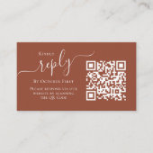 Einfache Terracotta-Kalligrafie Antwort QR-Code-Fo Begleitkarte (Vorderseite)