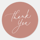 Einfache Terracotta-Kalligraphie-Skript Vielen Dan Runder Aufkleber (Vorderseite)