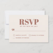 Einfache Terracotta Moderne Minimalistische Hochze RSVP Karte (Vorderseite)
