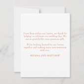 Einfache Terracotta Modernes Foto dank Karte (Rückseite)