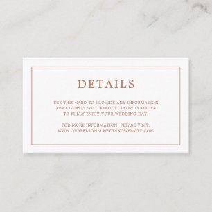 Einfache Terracotta Monogram Hochzeit Begleitkarte