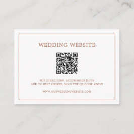 Einfache Terracotta Monogram QR Code Elegante Hoch Begleitkarte