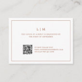 Einfache Terracotta Monogram QR Code Wedding RSVP Mitteilungskarte (Vorderseite)