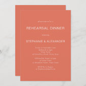 Einfache Terracotta Probe Dinner Einladung (Vorne/Hinten)