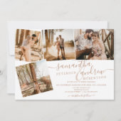 Einfache Terracotta-Skript 5 Fotos Hochzeit Einladung (Rückseite)