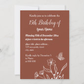 Einfache Terrakotta-Blumengeburt Einladung (Vorderseite)