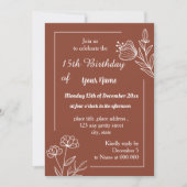 Einfache Terrakotta-Blumengeburt Einladung (Vorderseite)