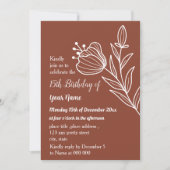 Einfache Terrakotta-Blumengeburt Einladung (Vorderseite)