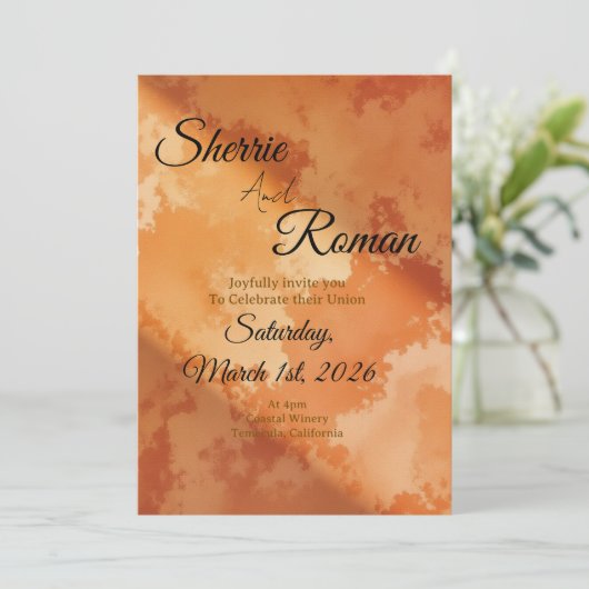 Einfache Terrakotta-Einladung Einladung (Stehend Vorderseite)