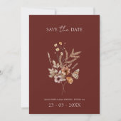Einfache Terrakotta Herbst Wildblumen Hochzeit Save The Date (Vorderseite)