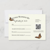 Einfache Terrakotta mit Monarch Butterfly QRC UAWG RSVP Karte (Rückseite)