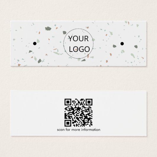 Einfache Terrazzo QR-Code mit Mini-Display-Karte (Vorne & Hinten)