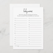 Einfache Text Baby Names Duschspielkarte Einladung (Vorne/Hinten)