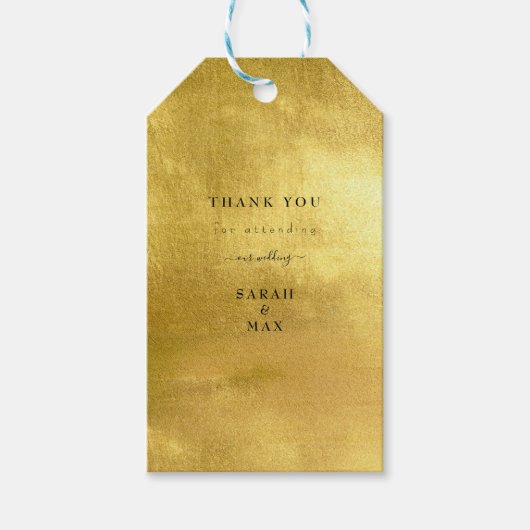 Einfache Text-Einzel-Gold-Hochzeit Geschenkanhänger (Vorderseite)