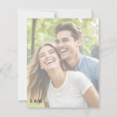 Einfache Text-Foto-Overlay-Hochzeitsmenü (Rückseite)