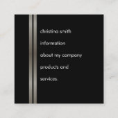 Einfache Text-Imitate Metallische Doppeltrips Quadratische Visitenkarte (Rückseite)