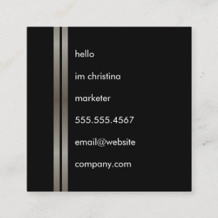 Einfache Text-Imitate Metallische Doppeltrips Quadratische Visitenkarte