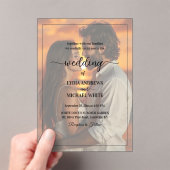Einfache Text-Overlay-Foto-Hochzeit Acryleinladungen (Insitu (Handheld))