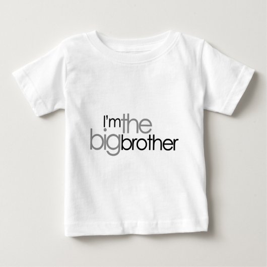 Einfache Text Schwarz und Grau Big Brother Baby T-shirt (Vorderseite)