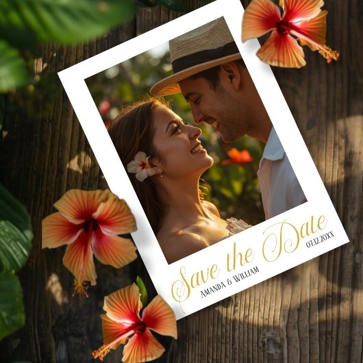 Einfache Text- und Foto-Hochzeit Save The Date