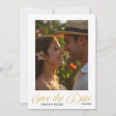 Einfache Text- und Foto-Hochzeit Save The Date (Vorderseite)