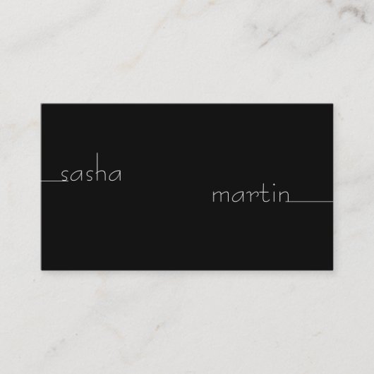 Einfache Textabweichung (schwarz) Visitenkarte (Vorderseite)