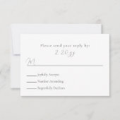 Einfache, textbezogene, Minimalistische RSVP-Karte RSVP Karte (Vorderseite)