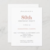 Einfache Textblüte am 80. Geburtstag Einladung (Vorne/Hinten)