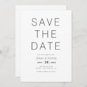 Einfache Texteinladung Save the Date Einladung (Vorne/Hinten)