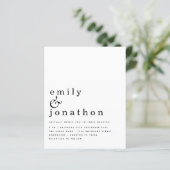 Einfache Texteinladung Schwarz-weiß Hochzeitsfeier (Stehend Vorderseite)