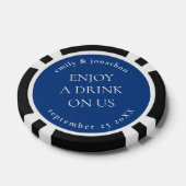 Einfache Textnamen Datum Hochzeit Blue Drink Token Pokerchips (Einzeln)