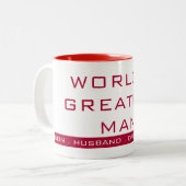 Einfache TextTypografie Zweifarbige Tasse (Vorderseite Links)