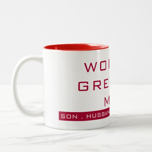 Einfache TextTypografie Zweifarbige Tasse (Links)