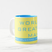 Einfache TextTypografie Zweifarbige Tasse (Vorderseite Links)