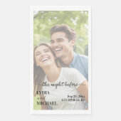 Einfache Textüberlagerung Foto Die Nacht Vorher Serviette (Vorderseite)